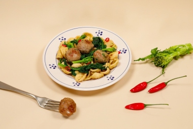 Orecchiette con cime di rapa e polpette